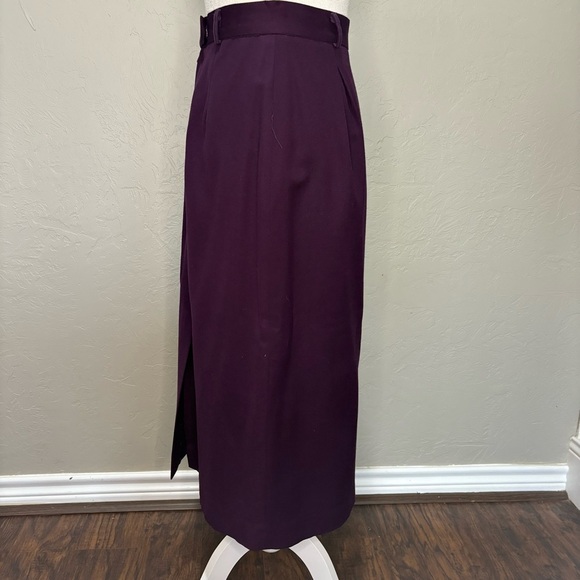 ❤️Vintage JH Collectibles 100% Wool Skirt Purple Midi High Waist Classic - Picture 6 of 13
